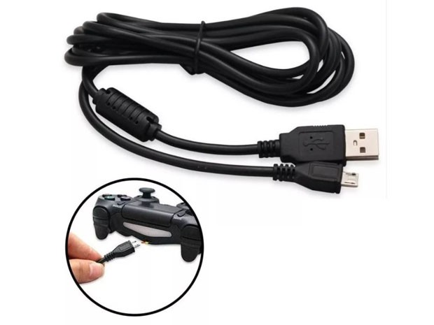 &u+ CABLE CARGADOR JOYSTICK PS4 CON FILTRO 2 MTS